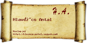 Hlavács Antal névjegykártya
